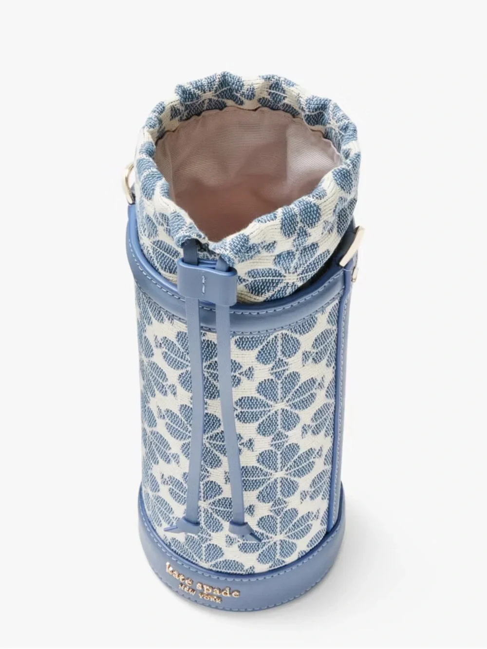 Kate Spade Spade Flower Jacquard Water Bottle Crossbody Holder Light Blue